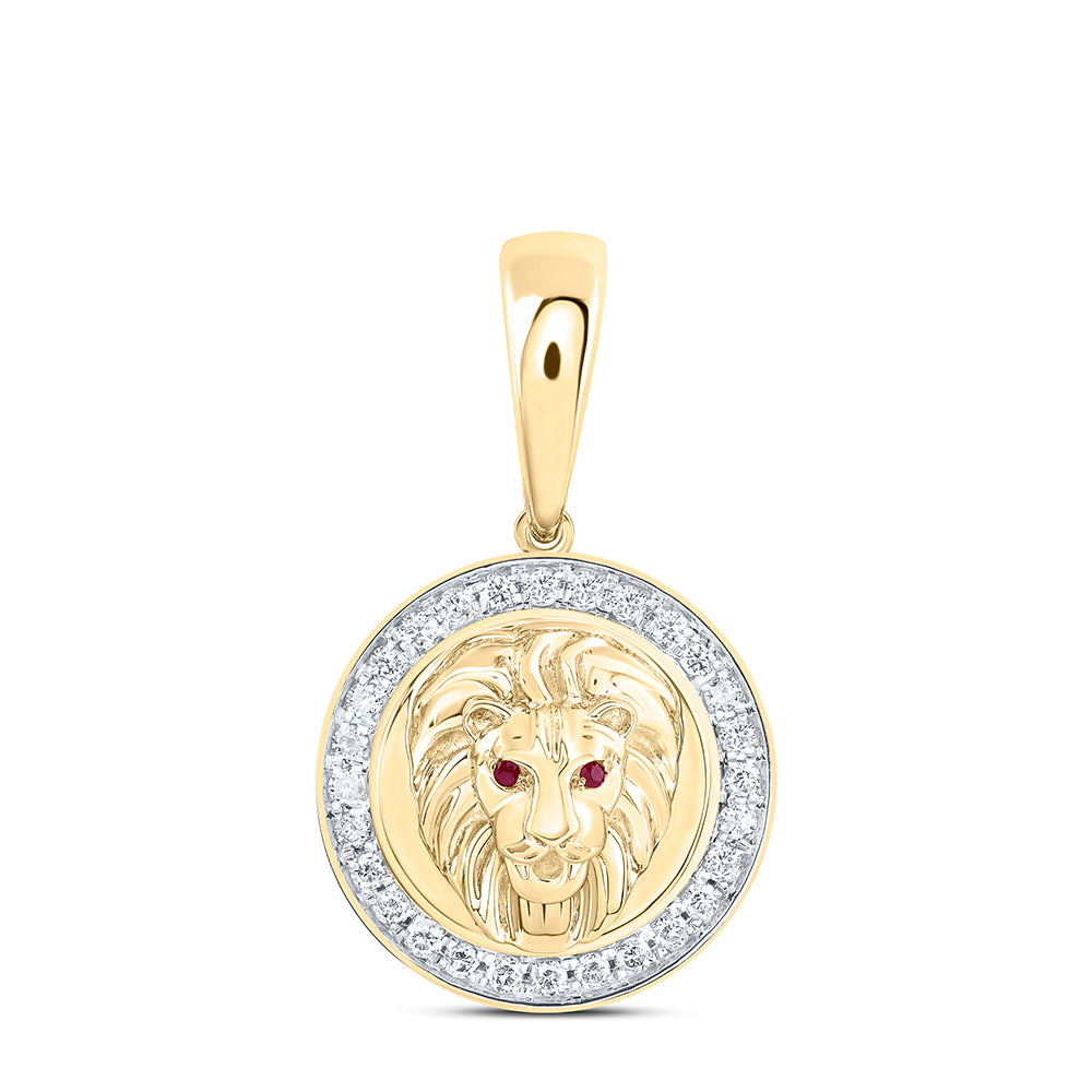 1/2CTW-NAT DIA NK LION FACE MENS CHARM Daisy Joyeria
