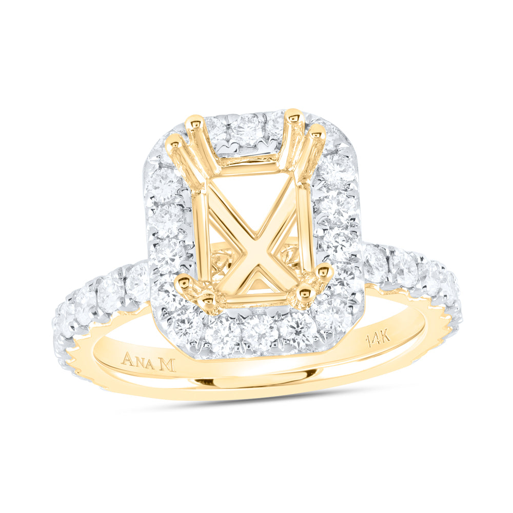 1CTW-NAT DIA ANA M 2CT-CEM SEMI-MOUNT SINGLE HALO ENGAGEMENT RING 7 Daisy Joyeria