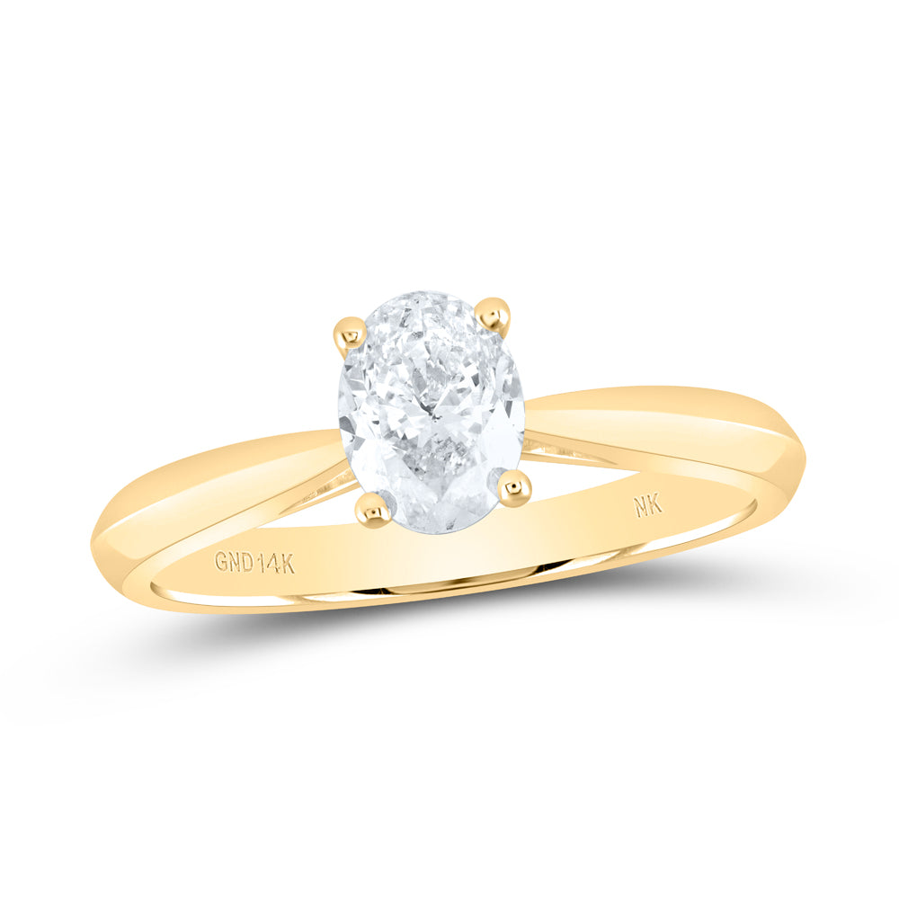 1/4CT-NAT DIA  I1 IJ OVAL SOLITAIRE  RING 7 Daisy Joyeria