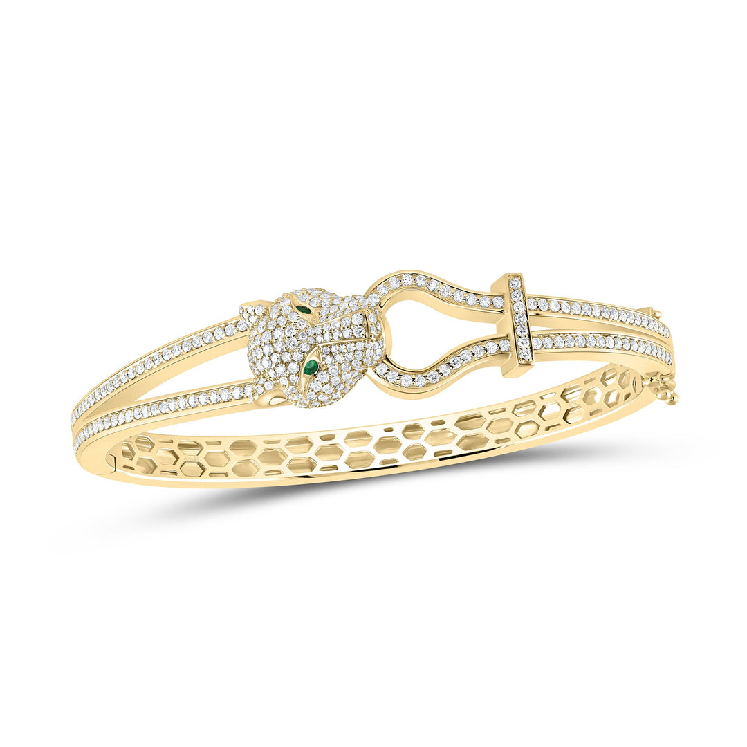 2 CTW-DIA ANA M 0.05CT-EM-RD LADIES FASHION LEOPARD BANGLE(48X60 MM) Daisy Joyeria