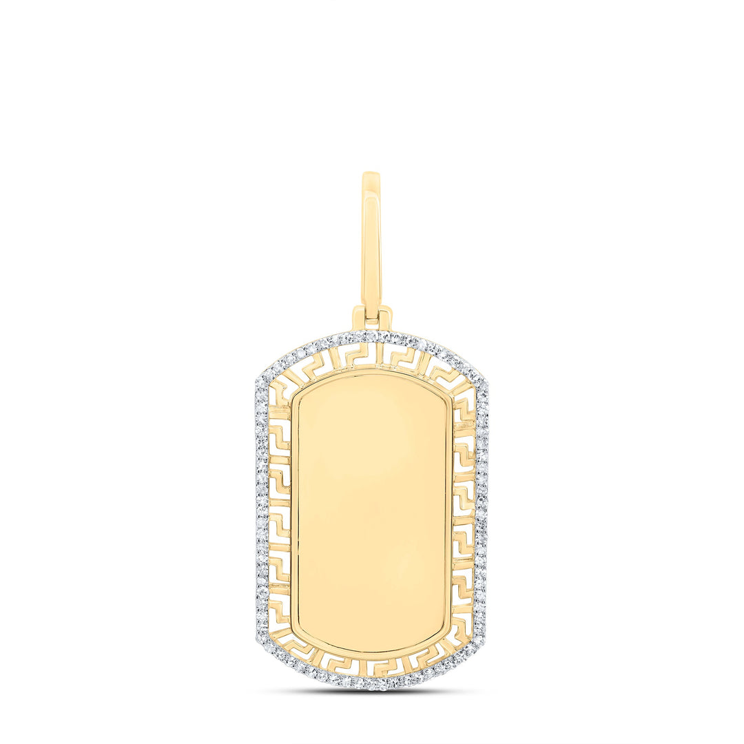 1/3CTW-DIA NK DOG TAG MEMORY MEN'S CHARM Daisy Joyeria