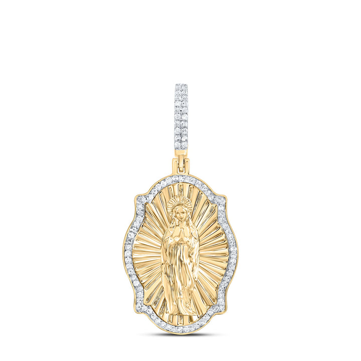 3/8CTW-DIA NK VIRGIN PRAYER MENS CHARM Daisy Joyeria