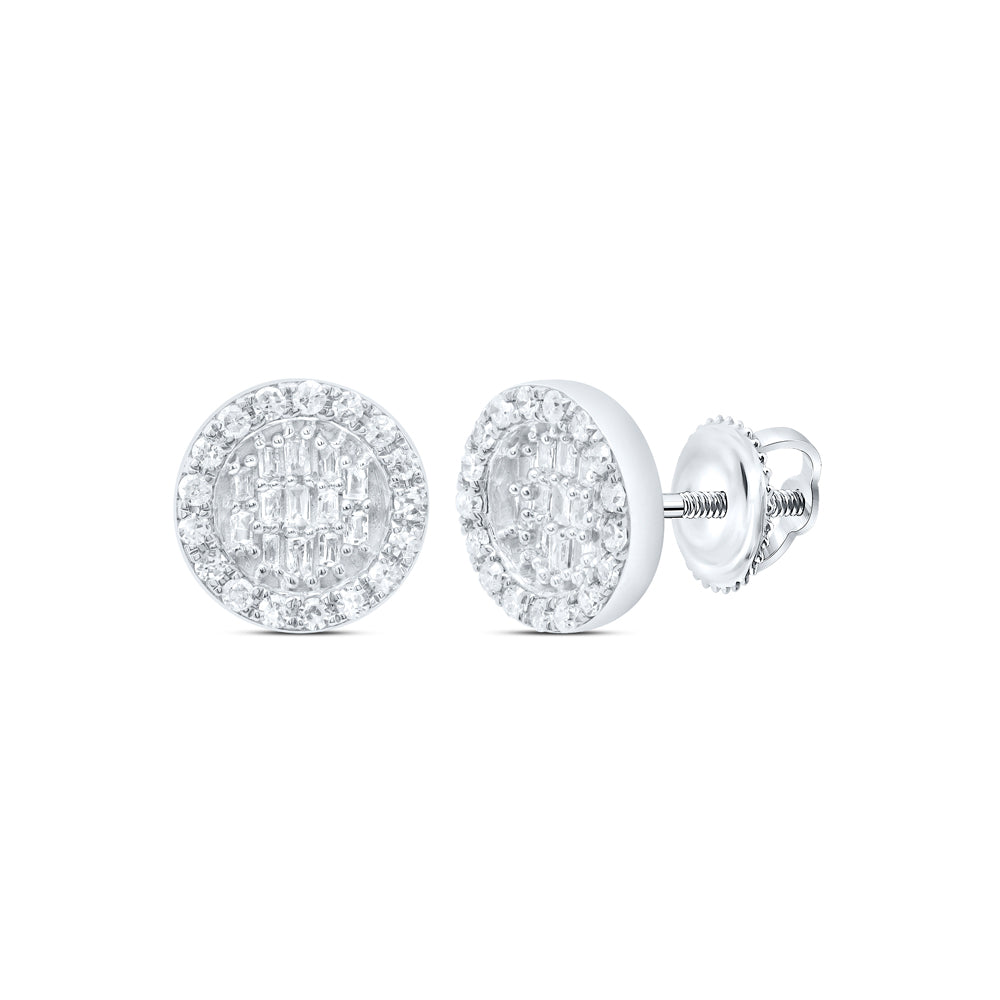 1/3CTW-DIA P1 GIFT ROUND BAGUETTE EARRING Daisy Joyeria