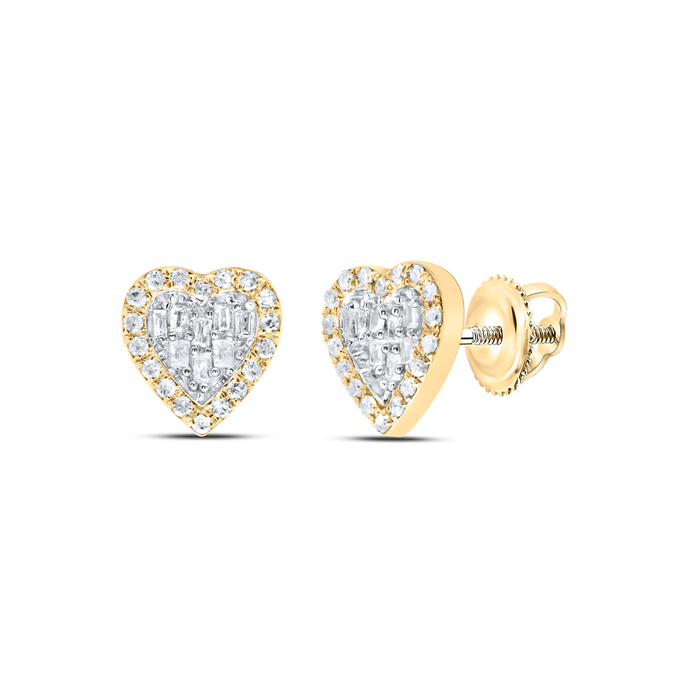 1/3CTW-DIA P1 GIFT HEART BAGUETTE EARRING Daisy Joyeria