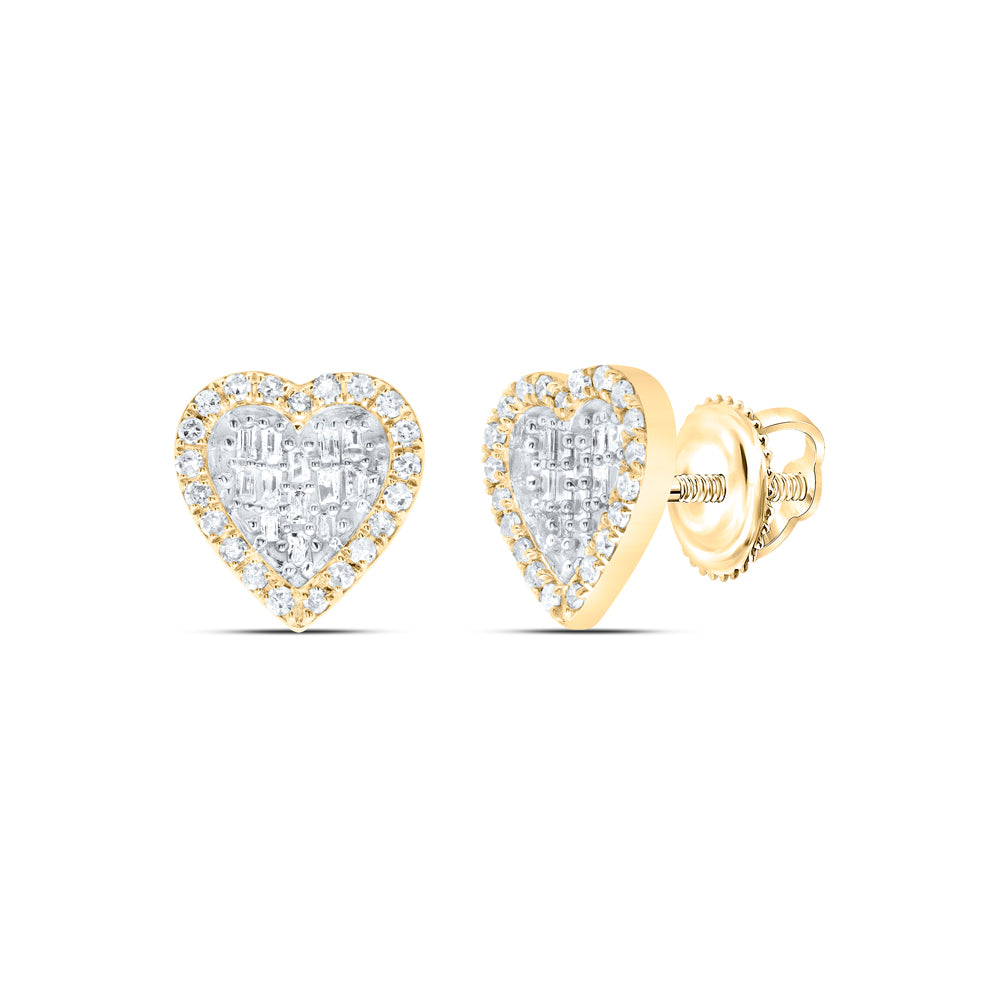 1/2CTW-DIA P1 GIFT HEART BAGUETTE EARRING Daisy Joyeria