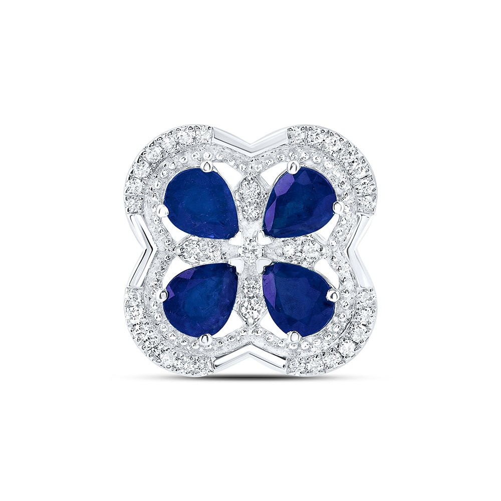 1/5CTW-DIA ANA M 1 3/8CTW-PS-BS NAT GEM CLOVER PENDANT Daisy Joyeria