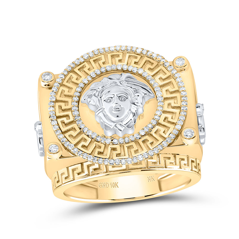 3/8 CTW-DIA NK MEDUSA MENS RING 10 Daisy Joyeria
