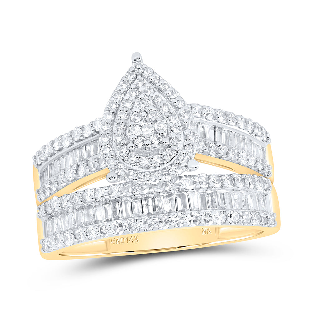 1 3/4CTW-DIA NK PEAR TRIO SET Daisy Joyeria