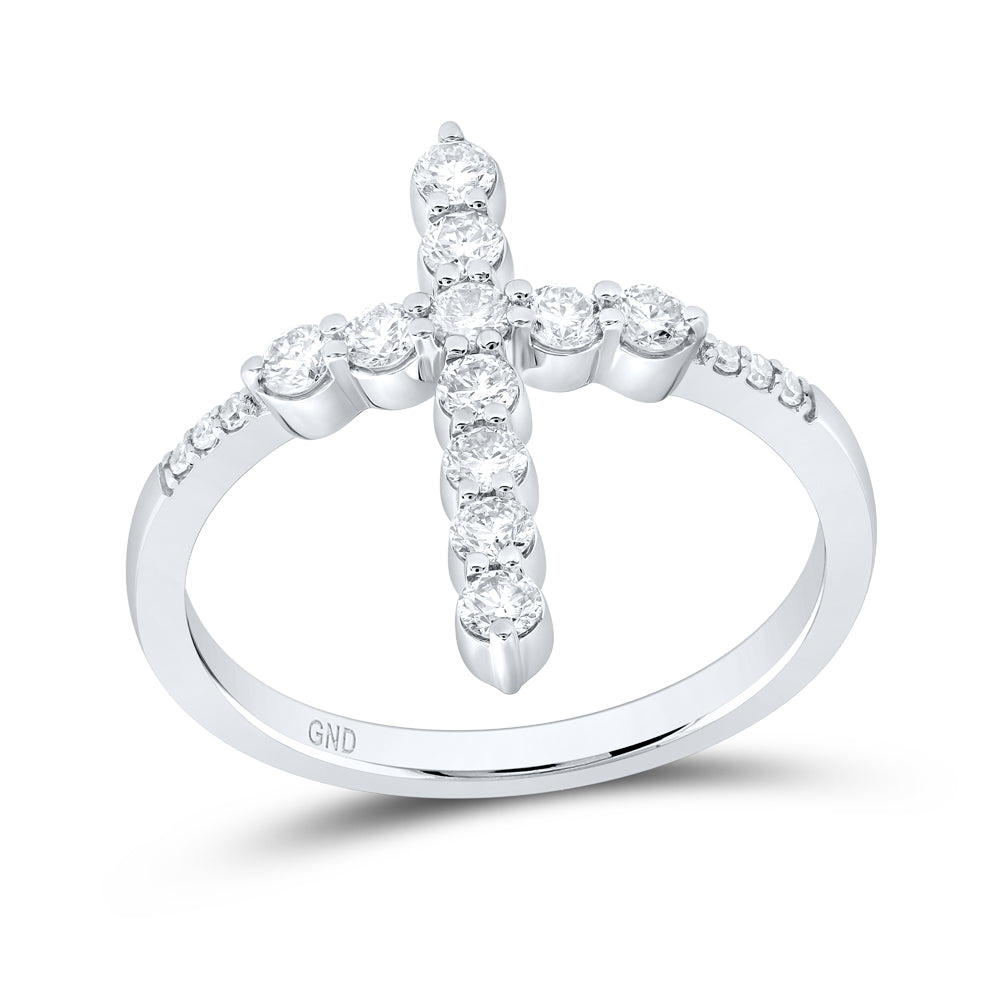 5/8CTW-NAT DIA CN FASHION CROSS RING 7 Daisy Joyeria