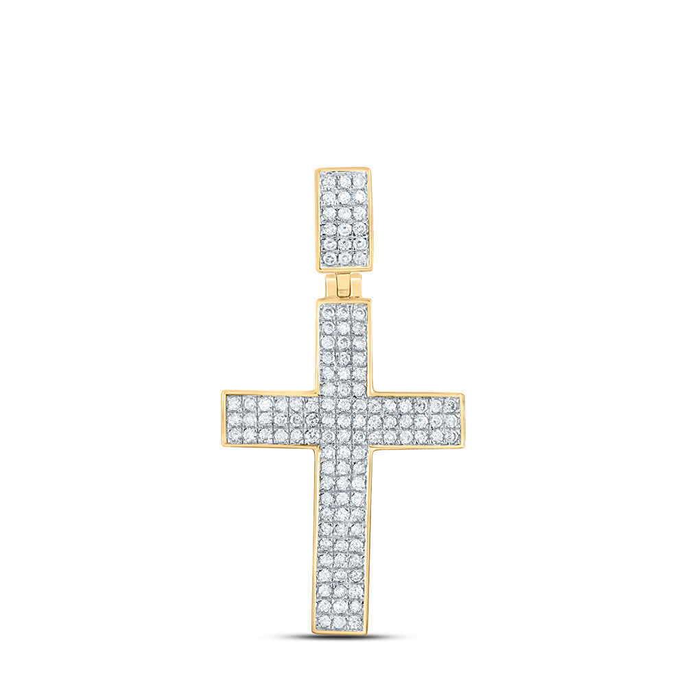 1/2CTW-NAT DIA CN CROSS MENS CHARM Daisy Joyeria