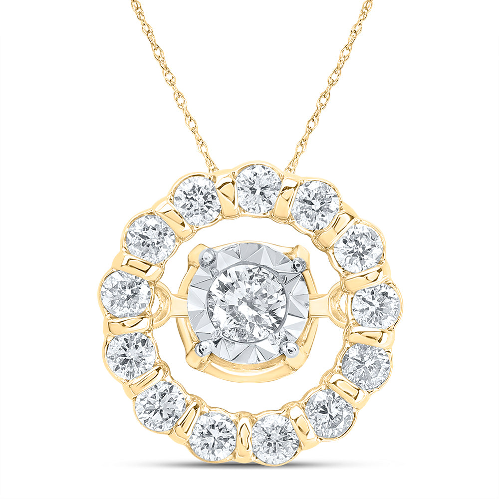 1/6CTW-DIA CN GIFT ROUND DANCING PENDANT Daisy Joyeria
