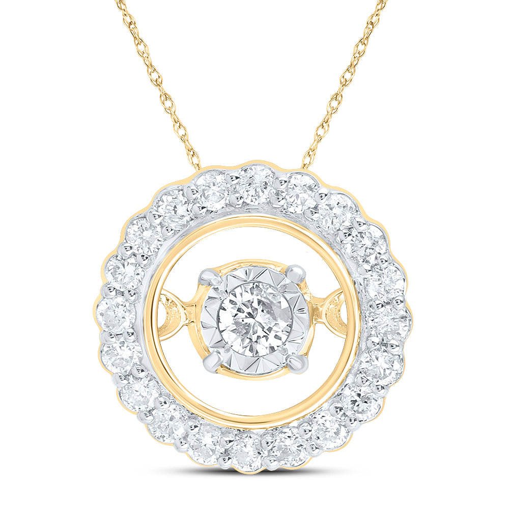 1/5CTW-DIA CN GIFT ROUND DANCING PENDANT Daisy Joyeria