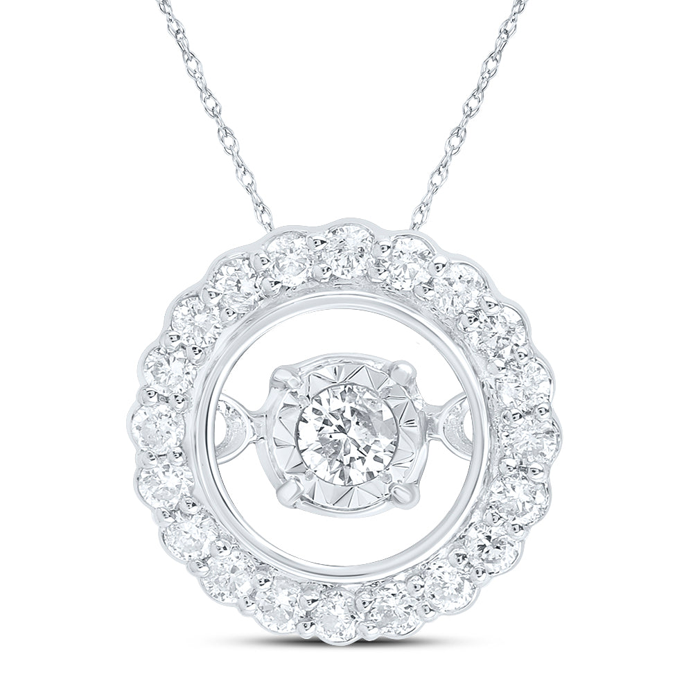 1/5CTW-DIA CN GIFT ROUND DANCING PENDANT Daisy Joyeria