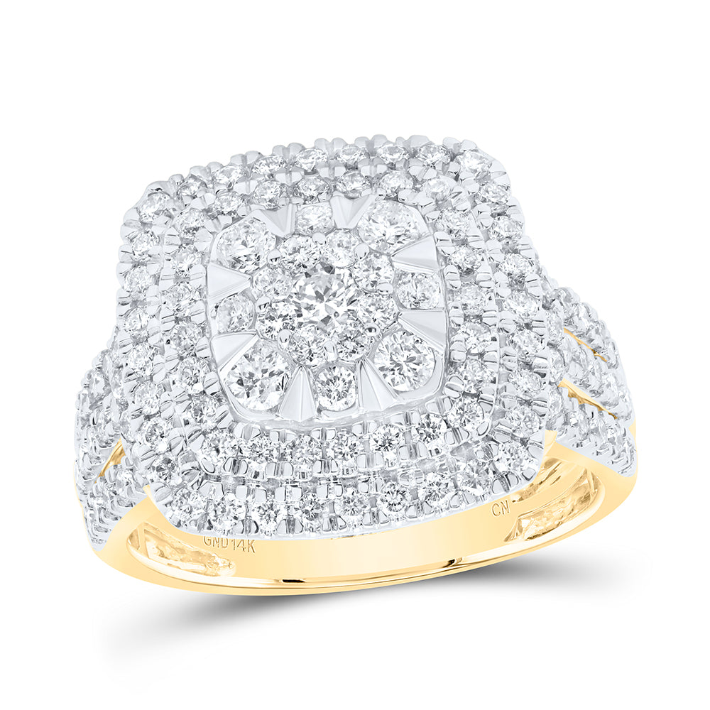 1 1/3CTW-NAT DIA CN CUSHION LADIES RING Daisy Joyeria