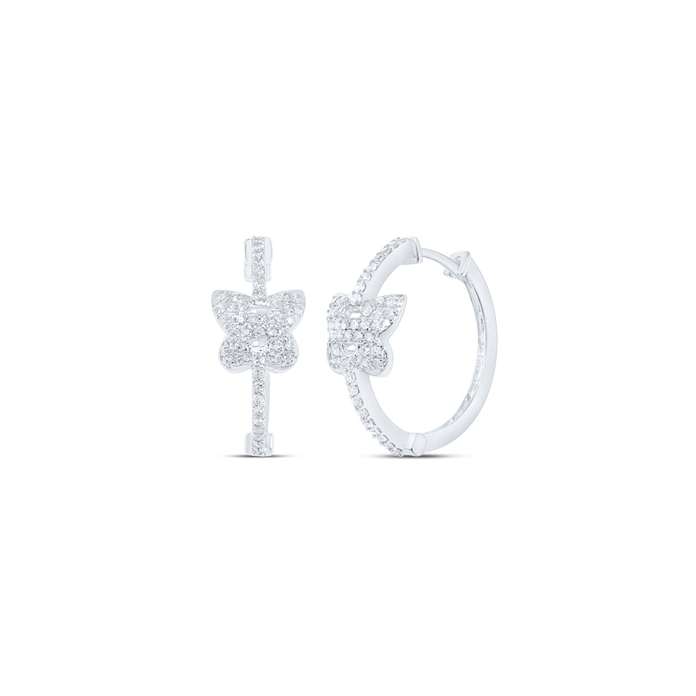 1/3CTW-DIA P1 GIFT BUTTERFLY HOOPS HUGGIES EARRING Daisy Joyeria