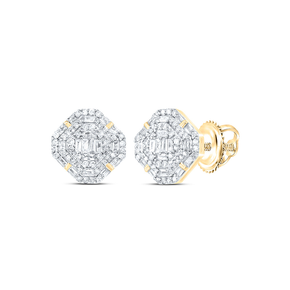 1/2CTW-DIA P1 GIFT OCTAGON STUD EARRING Daisy Joyeria