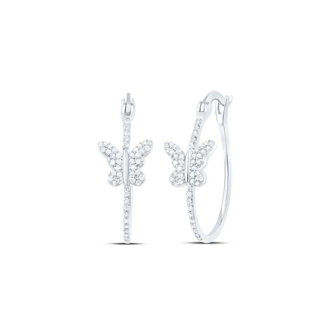 1/3CTW-DIA P1 GIFT BUTTERFLY HOOP EARRING Daisy Joyeria
