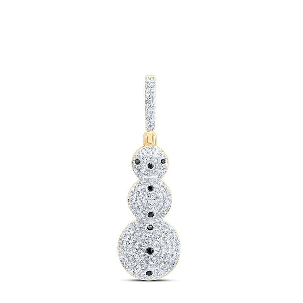 1CTW-DIA NK RD BLACK-DIA FASHION SNOWMAN PENDANT Daisy Joyeria