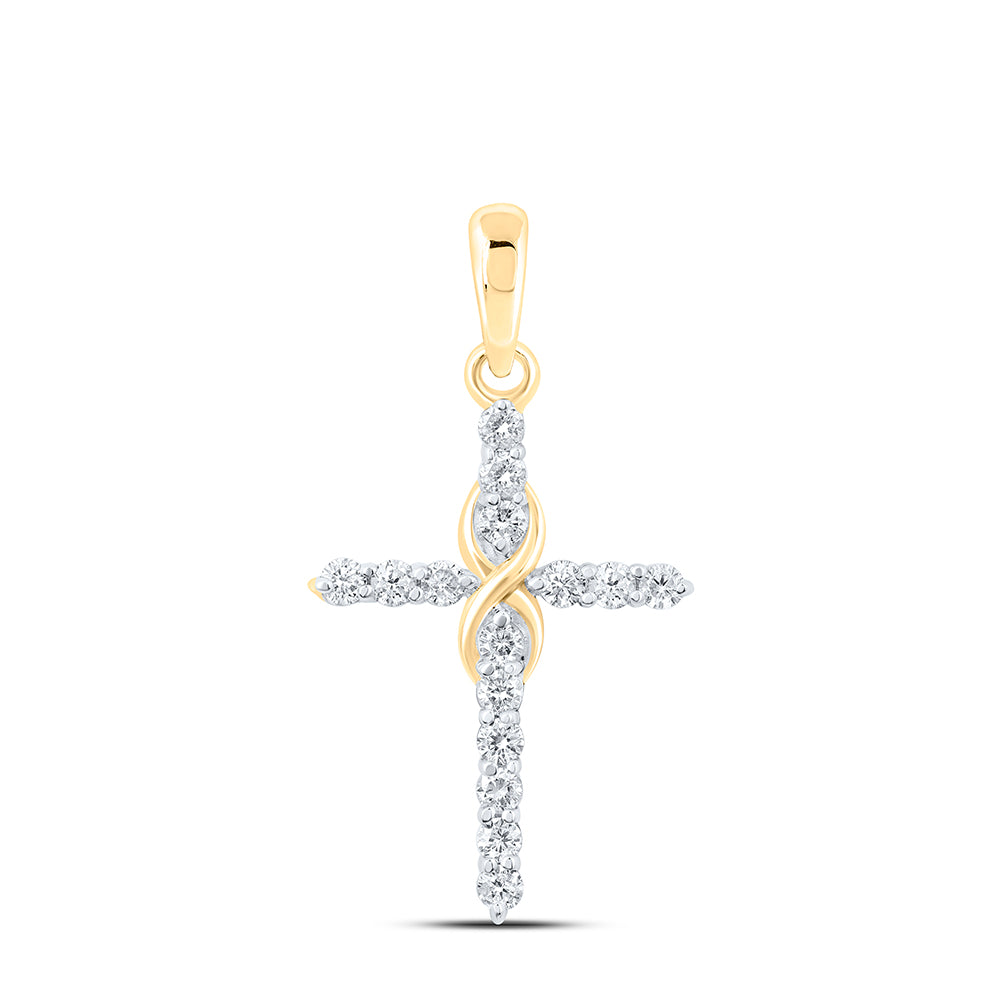 1/4CTW-DIA CN FASHION CROSS PENDANT Daisy Joyeria