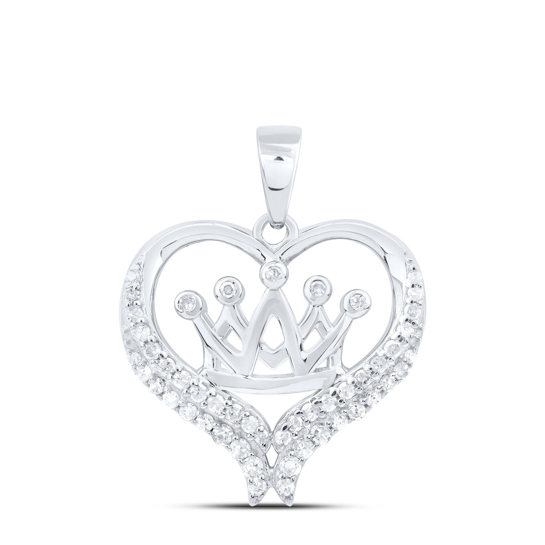1/5CTW-DIA P1 GIFT CROWN HEART PENDANT Daisy Joyeria