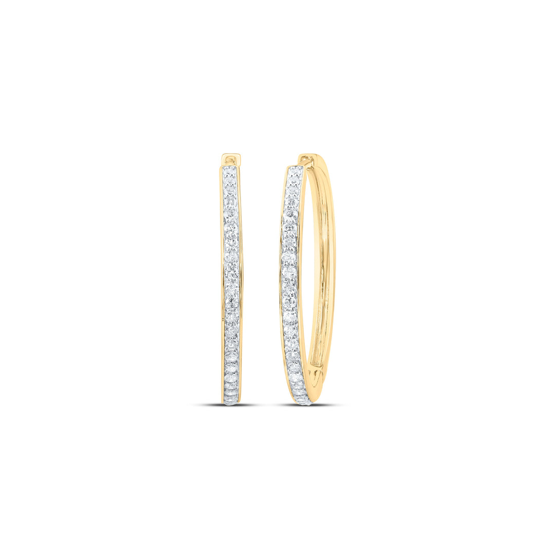 7/8CTW-DIA CN FASHION HOOP EARRING Daisy Joyeria