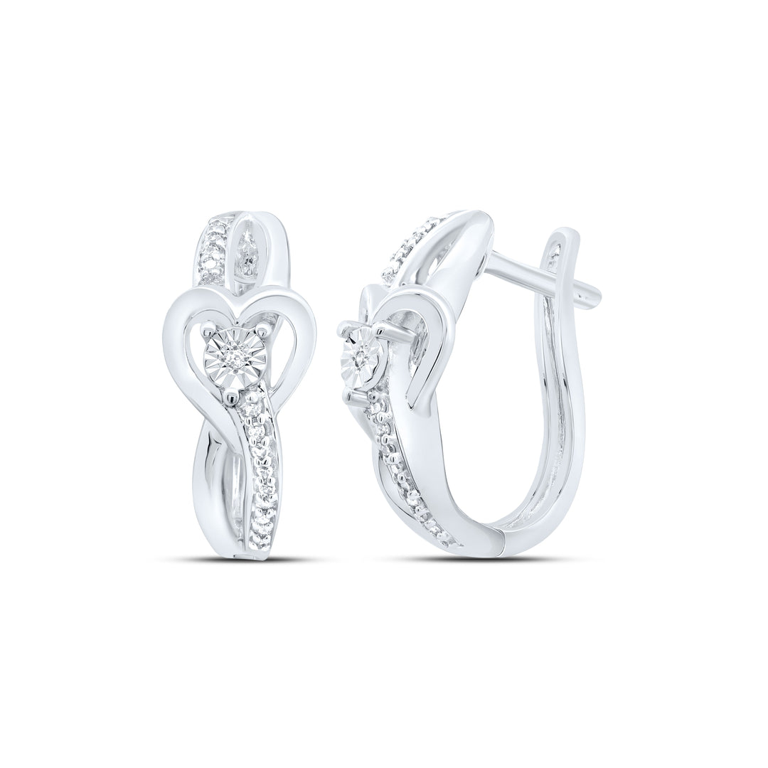 1/12CTW-NAT DIA P1 GIFT HEART HOOP EARRING Daisy Joyeria
