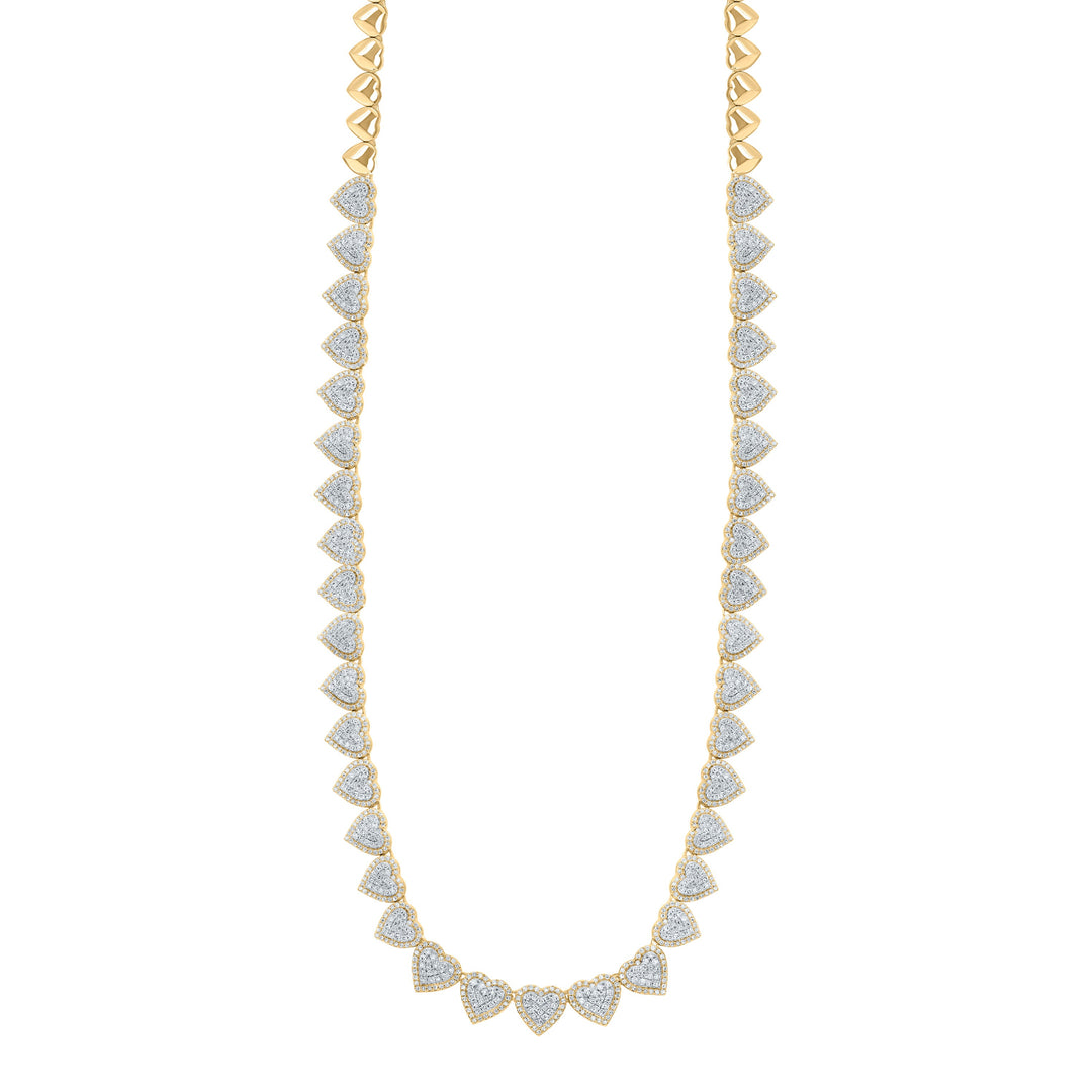 4CTW-NAT DIA NK FASHION HEART NECKLACE (17 INCH) Daisy Joyeria