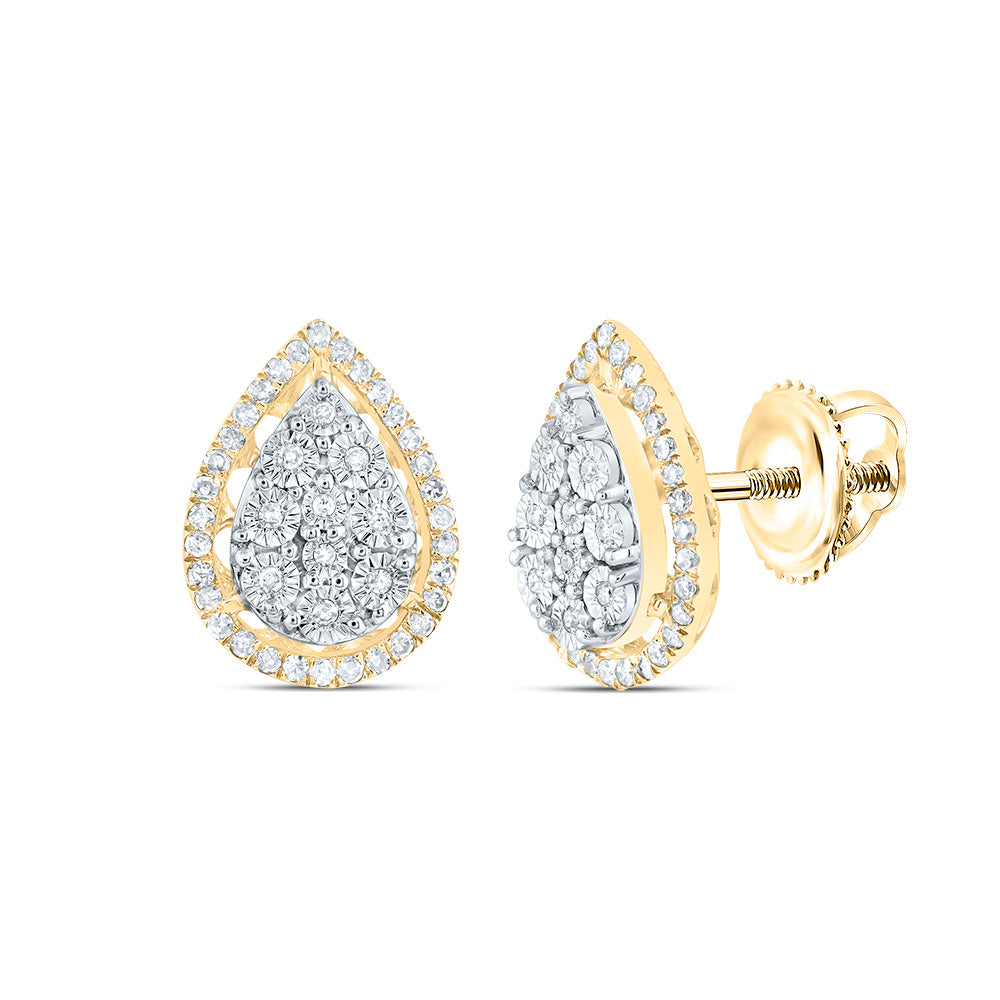 1/4CTW-NAT DIA P1 GIFT PEAR EARRING Daisy Joyeria