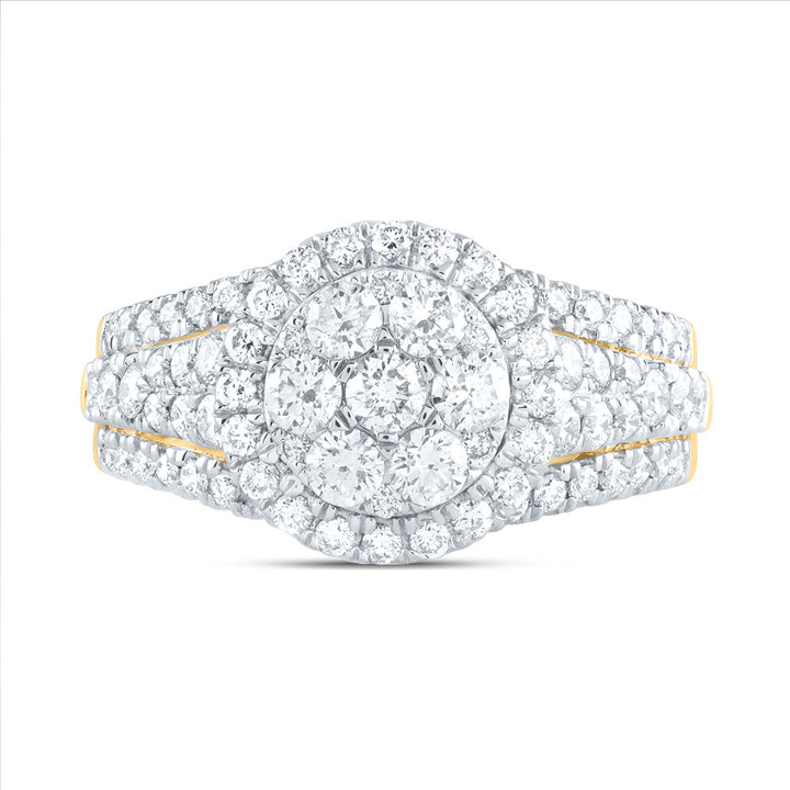 1 1/2CTW-DIA ANA M ROUND SINGLE HALO FASHION BRIDAL RING 7 Daisy Joyeria