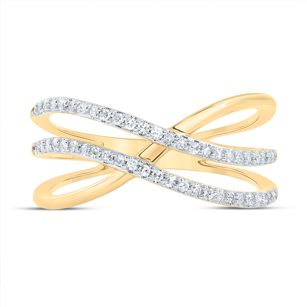 1/5CTW-DIA CN CRISS-CROSS FASHION RING 7 Daisy Joyeria