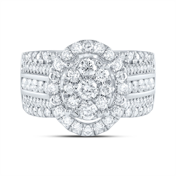 1 3/4CTW-DIA CN OVAL SINGLE HALO BRIDAL RING 7 Daisy Joyeria