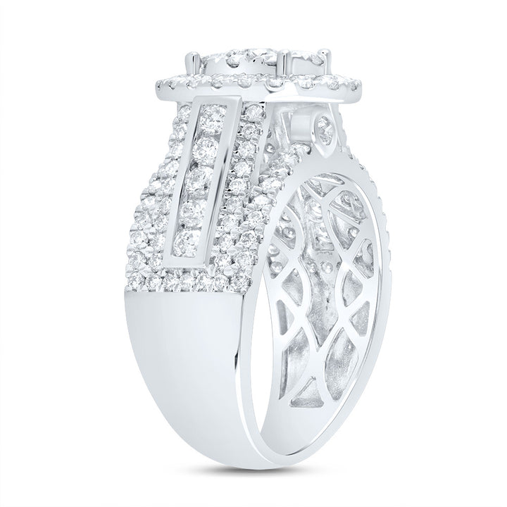 1 3/4CTW-DIA CN OVAL SINGLE HALO BRIDAL RING 7 Daisy Joyeria