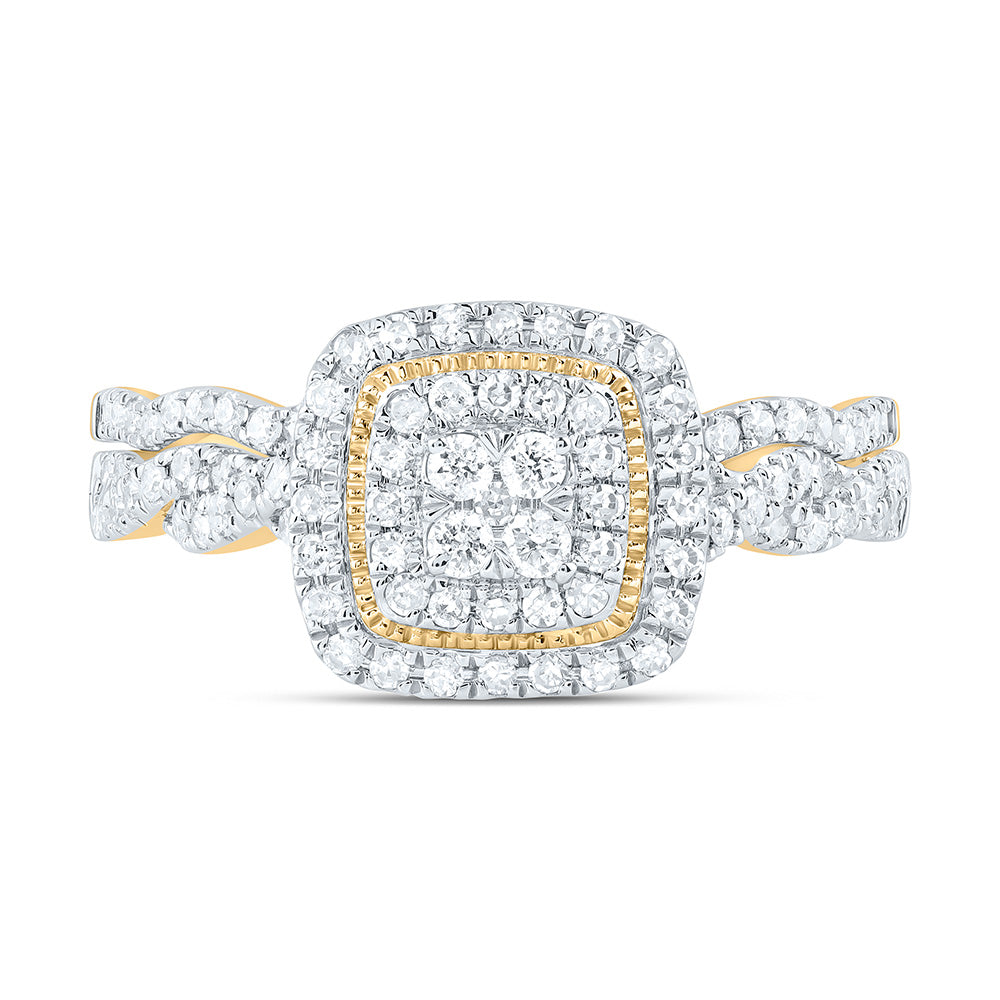 1/2CTW-NAT DIA CN CUSHION DOUBLE HALO BRIDAL SET 7 Daisy Joyeria