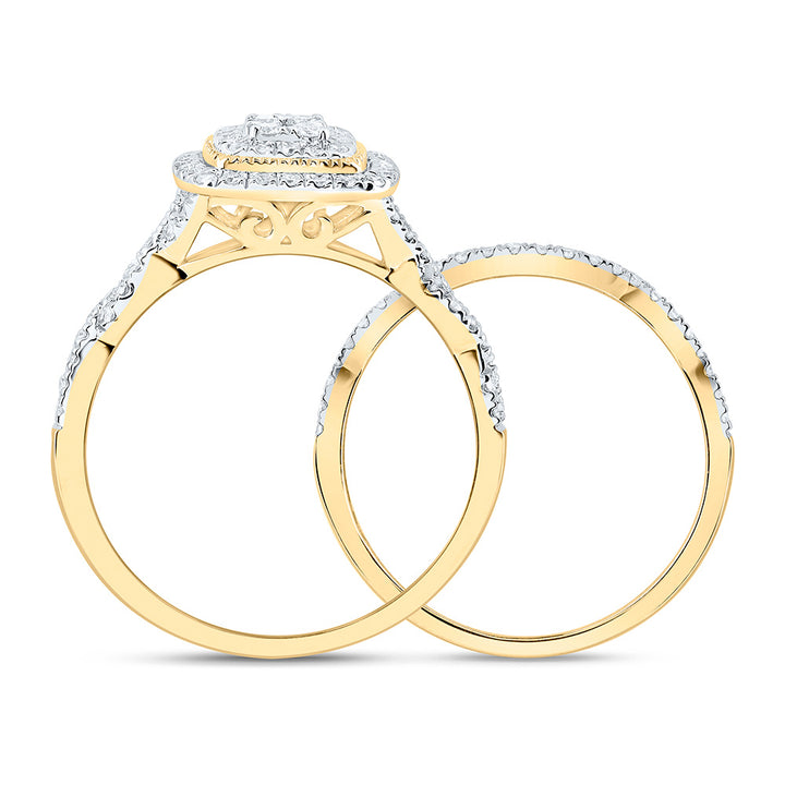 1/2CTW-NAT DIA CN CUSHION DOUBLE HALO BRIDAL SET 7 Daisy Joyeria