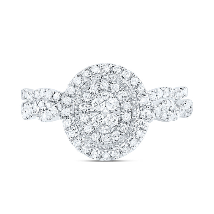1/2CTW-NAT DIA CN OVAL DOUBLE HALO BRIDAL SET 7 Daisy Joyeria