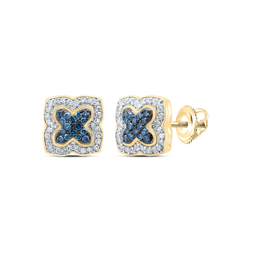 1/3CTW-DIA P1 GIFT BLUE DIAMOND CLOVER STUD EARRING Daisy Joyeria
