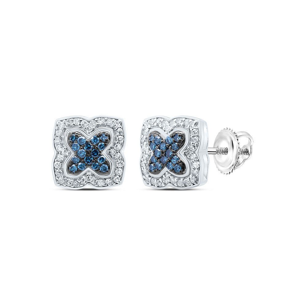 1/3CTW-DIA P1 GIFT BLUE DIAMOND CLOVER STUD EARRING Daisy Joyeria