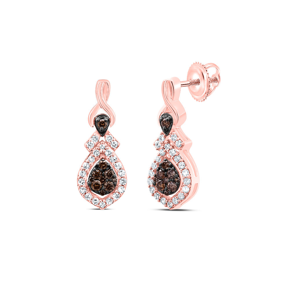 1/3CTW-DIA CN COGNAC NATURAL DANGLING EARRING Daisy Joyeria