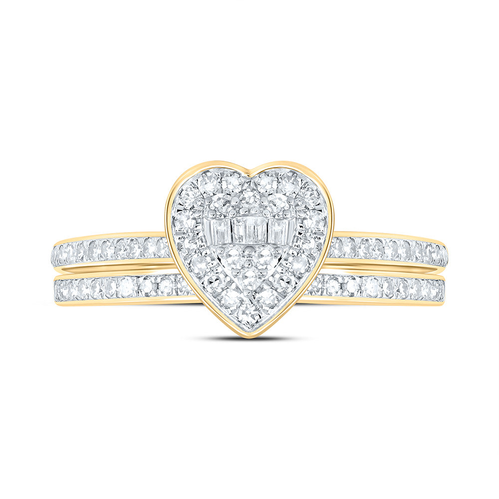 1/3CTW-NAT DIA NK FASHION HEART BRIDAL SET 7 Daisy Joyeria