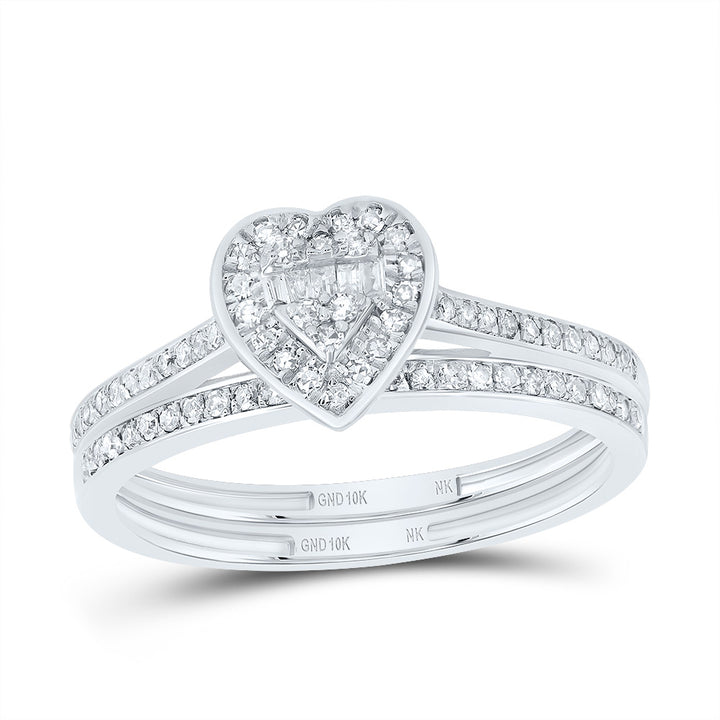 1/3CTW-NAT DIA NK FASHION HEART BRIDAL SET 7 Daisy Joyeria