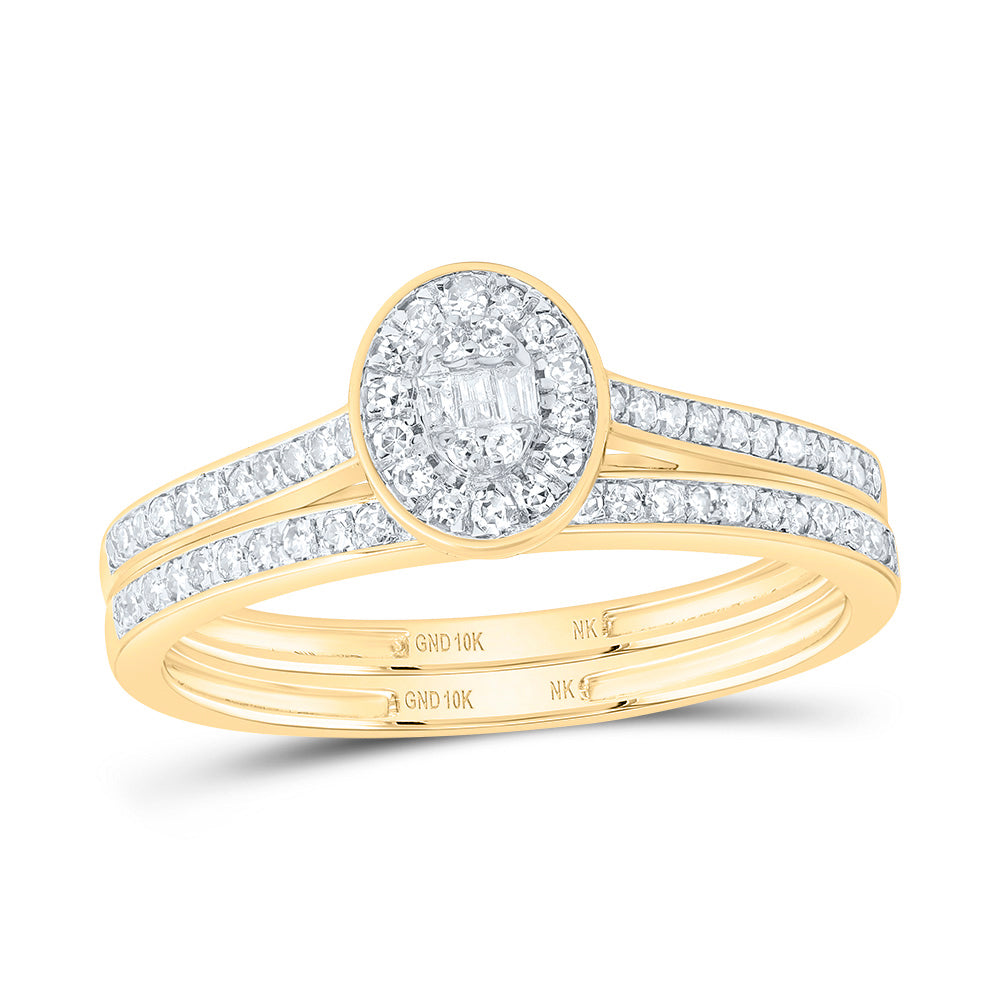1/3CTW-DIA NK FASHION OVAL BRIDAL SET 7 Daisy Joyeria