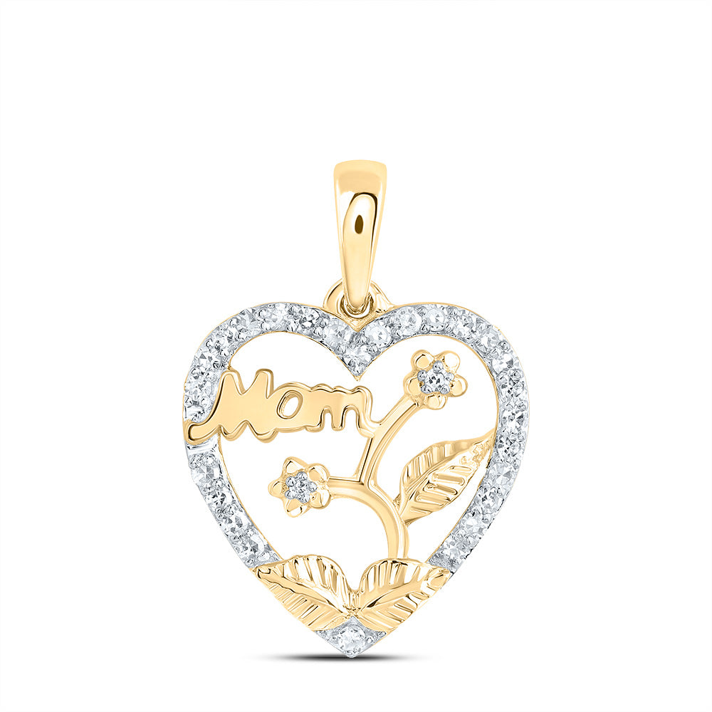 1/8CTW-NAT DIA NK GIFT MOM HEART PENDANT Daisy Joyeria
