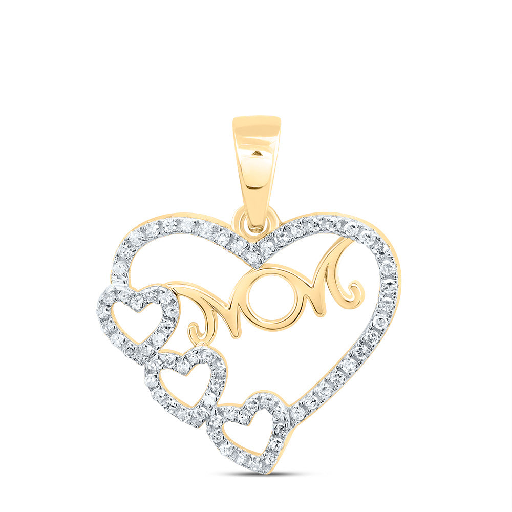 1/6CTW-NAT DIA P1 GIFT "MOM" HEART PENDANT Daisy Joyeria