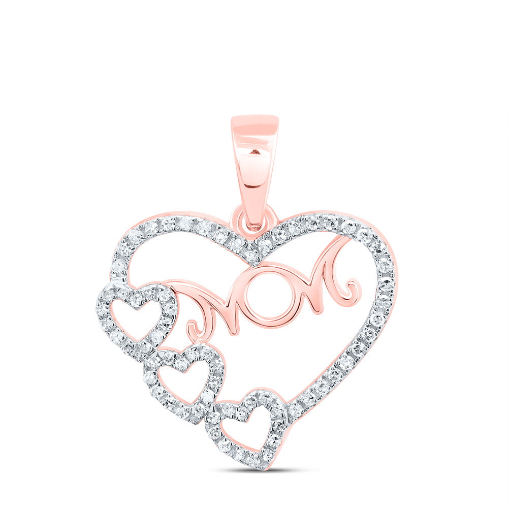 1/6CTW-NAT DIA P1 GIFT "MOM" HEART PENDANT Daisy Joyeria