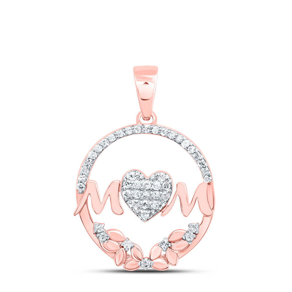 1/6CTW-NAT DIA P1 GIFT "MOM" HEART PENDANT Daisy Joyeria