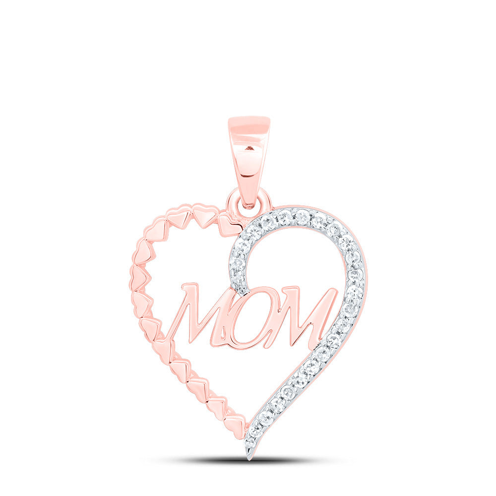 1/10CTW-NAT DIA P1 GIFT "MOM" HEART PENDANT Daisy Joyeria