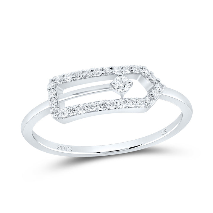 1/6CTW-DIA CN FASHION PAPER CLIP RING 7 Daisy Joyeria
