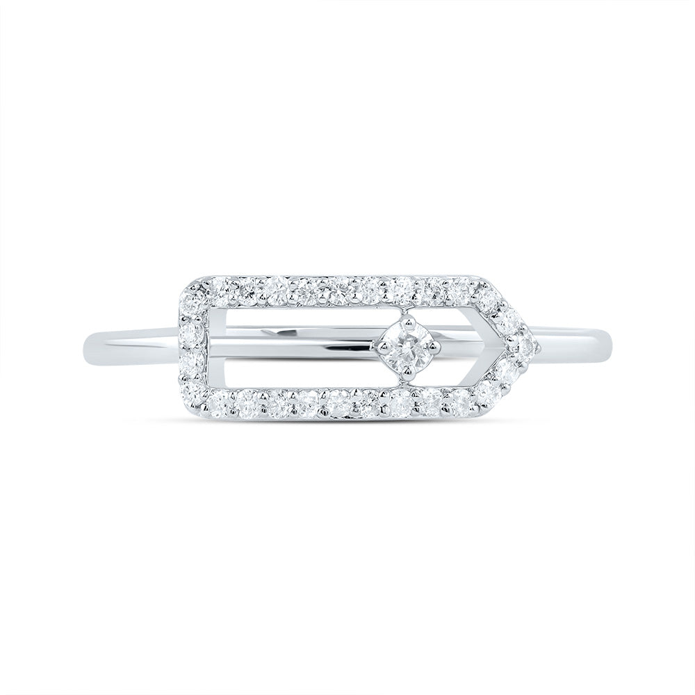 1/6CTW-DIA CN FASHION PAPER CLIP RING 7 Daisy Joyeria