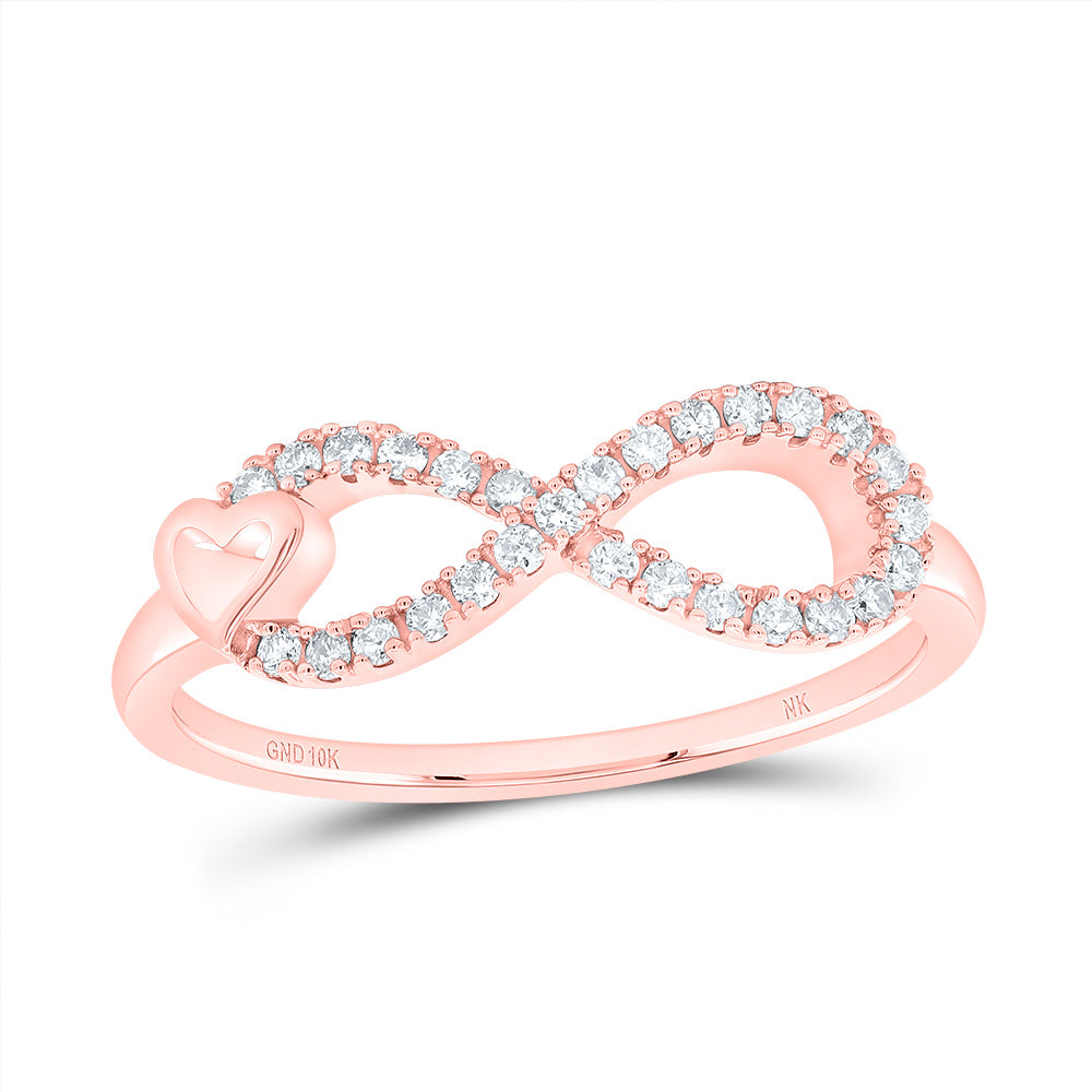 1/6CTW-NAT DIA NK FASHION INFINITY HEART RING 7 Daisy Joyeria