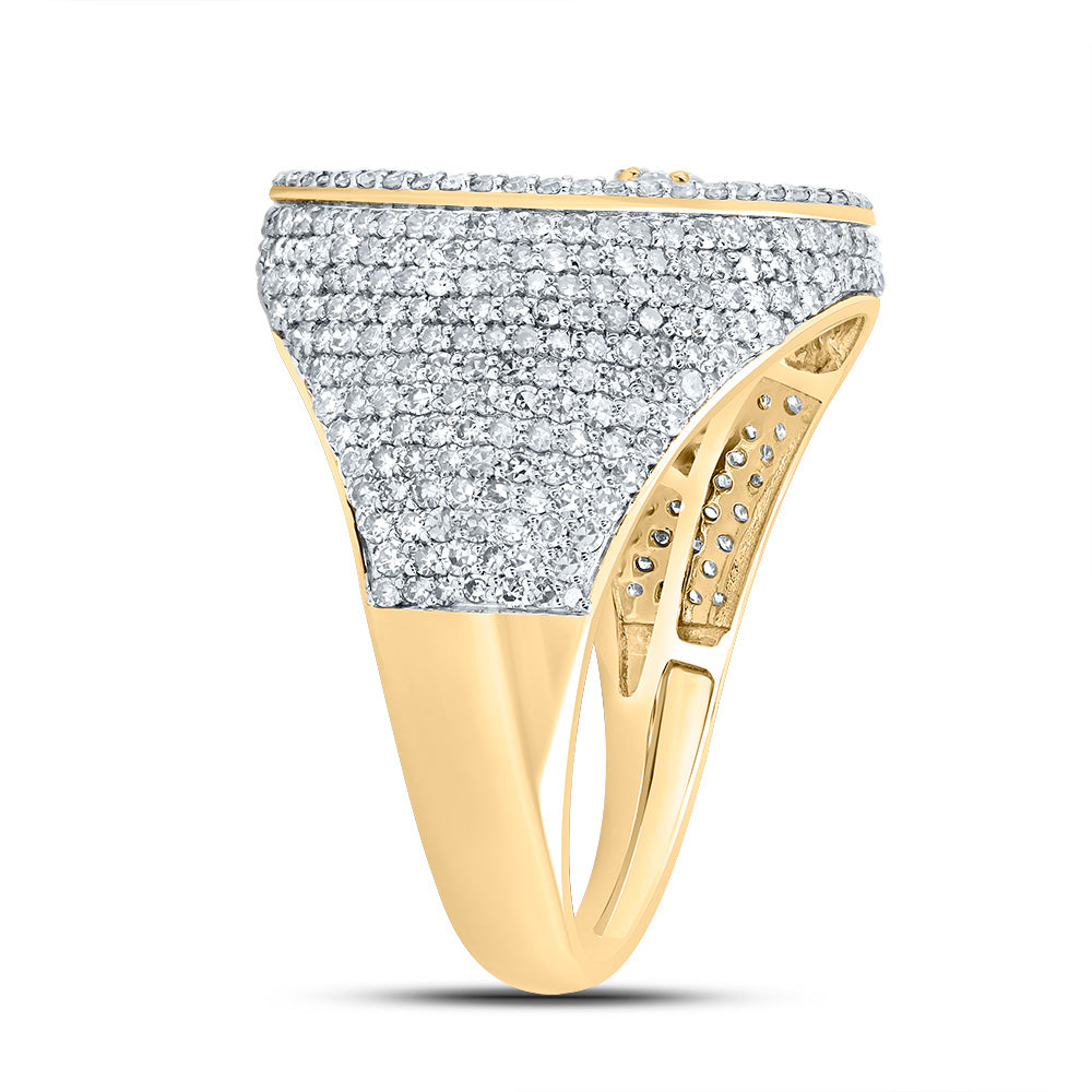 1 7/8CTW-DIA NK CROME CROSS MENS RING 10 Daisy Joyeria